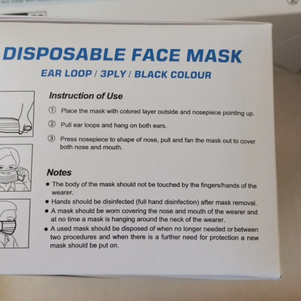 Disposable  Black Face Mask